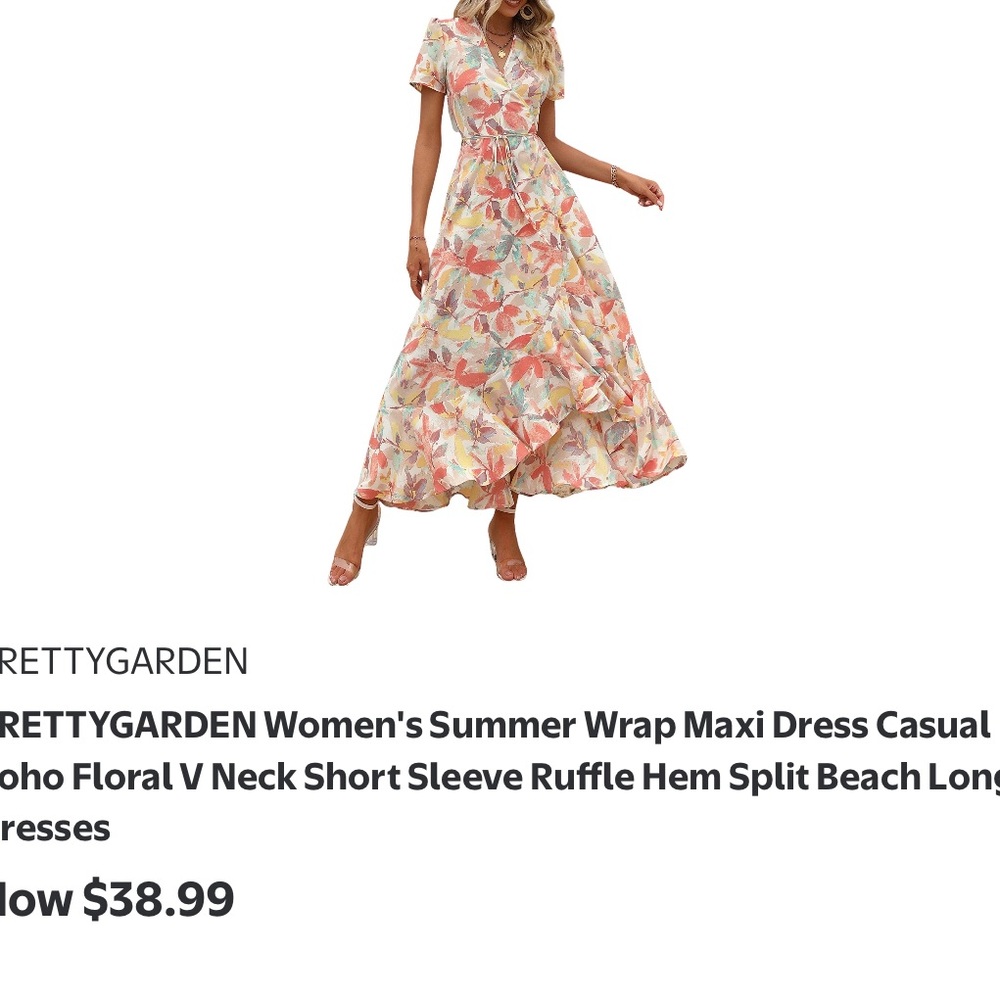 Floral Wrap Dress in Multicolor - Picture 5 of 5